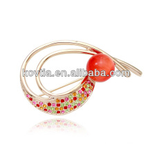 Charming ruby crystal decorative brooch wholesale